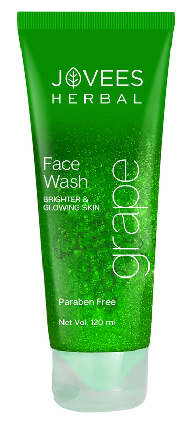 Jovees Herbal Grape Face Wash With Grape Seed & Orange Peel Extracts | For Brighter & Glowing Skin | Reduces Uneven Skin Tone & Fine Lines | For All Skin Types 120 ML